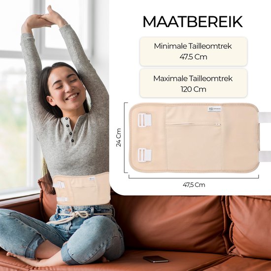NovaBeau Castor Olie Pack voor Buik en Taille – Castor Olie Wrap van Organisch Katoen Voor Lever Detox en Reiniging – Castor Oil – Ricinusolie – Hulp bij Constipatie – Herbruikbaar – Huidskleur – Bodyolie
