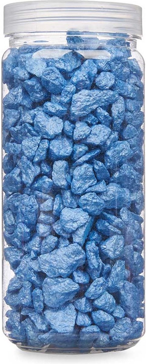 Giftdecor decoratie stenen/steentjes/kiezels - blauw - 10-20 mm steentjes - potje 700 gram - Aquarium en vazen vulling