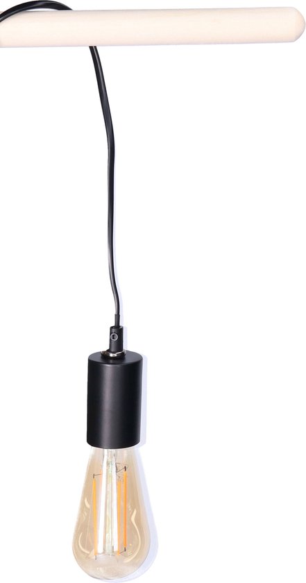 Anna's Collection Fitting Zwart - plastique - 3M - 6 x 4,2 cm - avec lampe LED rétro