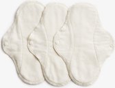 ImseVimse Wasbaar dagmaandverband bio katoen, 3 stuks - wit - duurzaam - herbruikbaar - zonder plastic wasbaar maandverband - 3 stuks - Normaal/dagverband - Wit