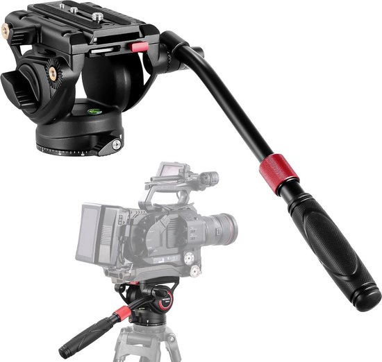 Foto: Video statief fluid head met snelkoppelingsplaat compatibel met dji rs gimbals en manfrotto uittrekbare handgreep en geschaalde basis voor panorama heavy duty voor dslr videocamera s x01nsk731