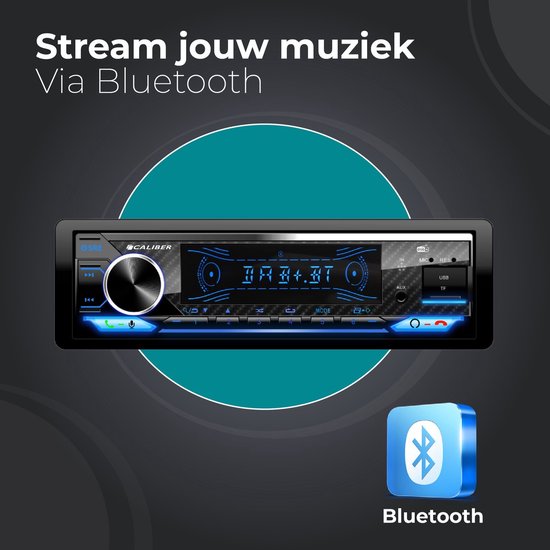 Caliber Autoradio - Autoradio met Bluetooth - dab+ - 4 x 100W - 1 din Autoradio - Handsfree bellen - Multicolour Display - usb Oplaadpoort