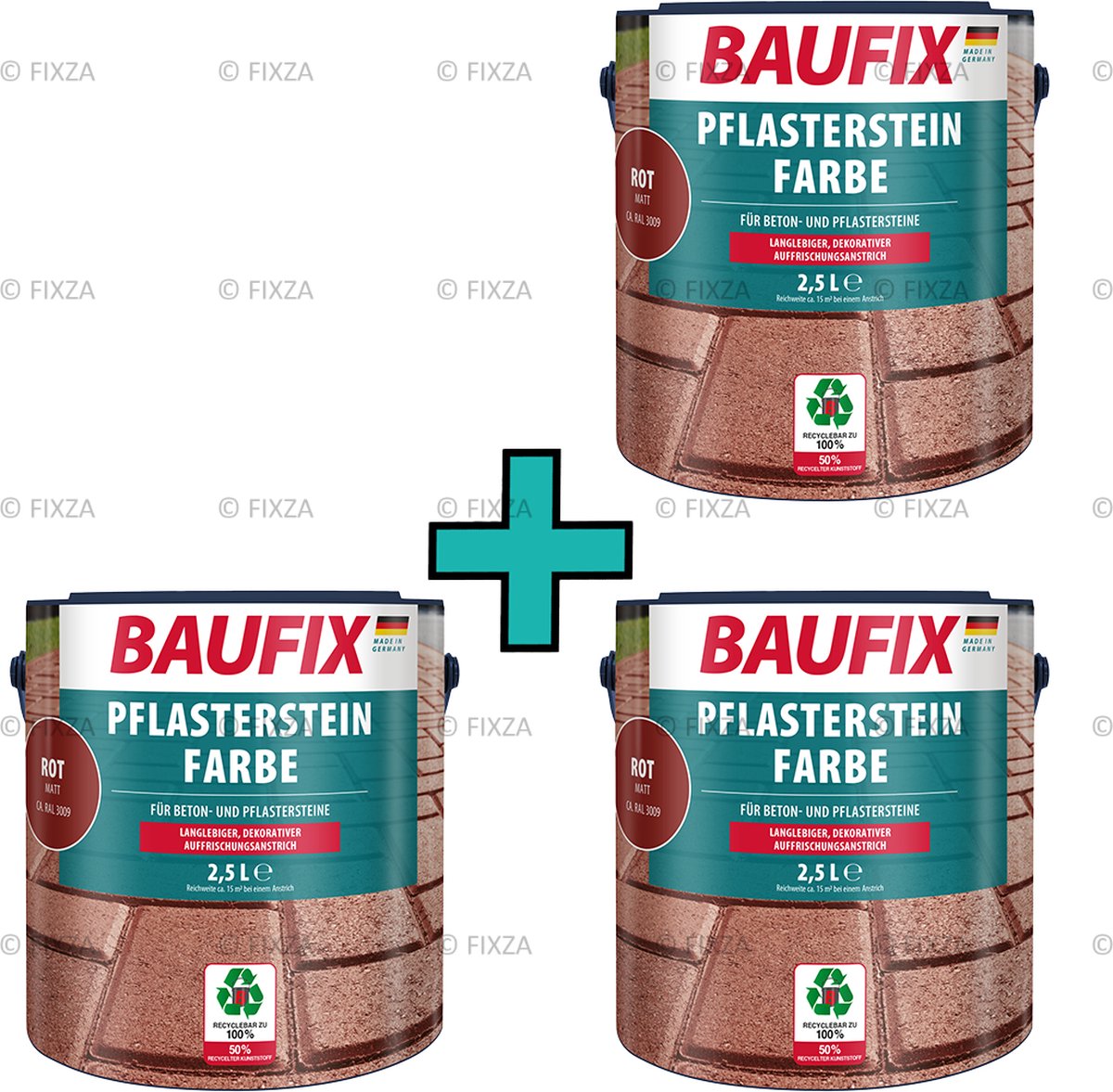 BAUFIX Impregnerende Tuintegel verf oxide rood Voordeelverpakking 22,5 m²
