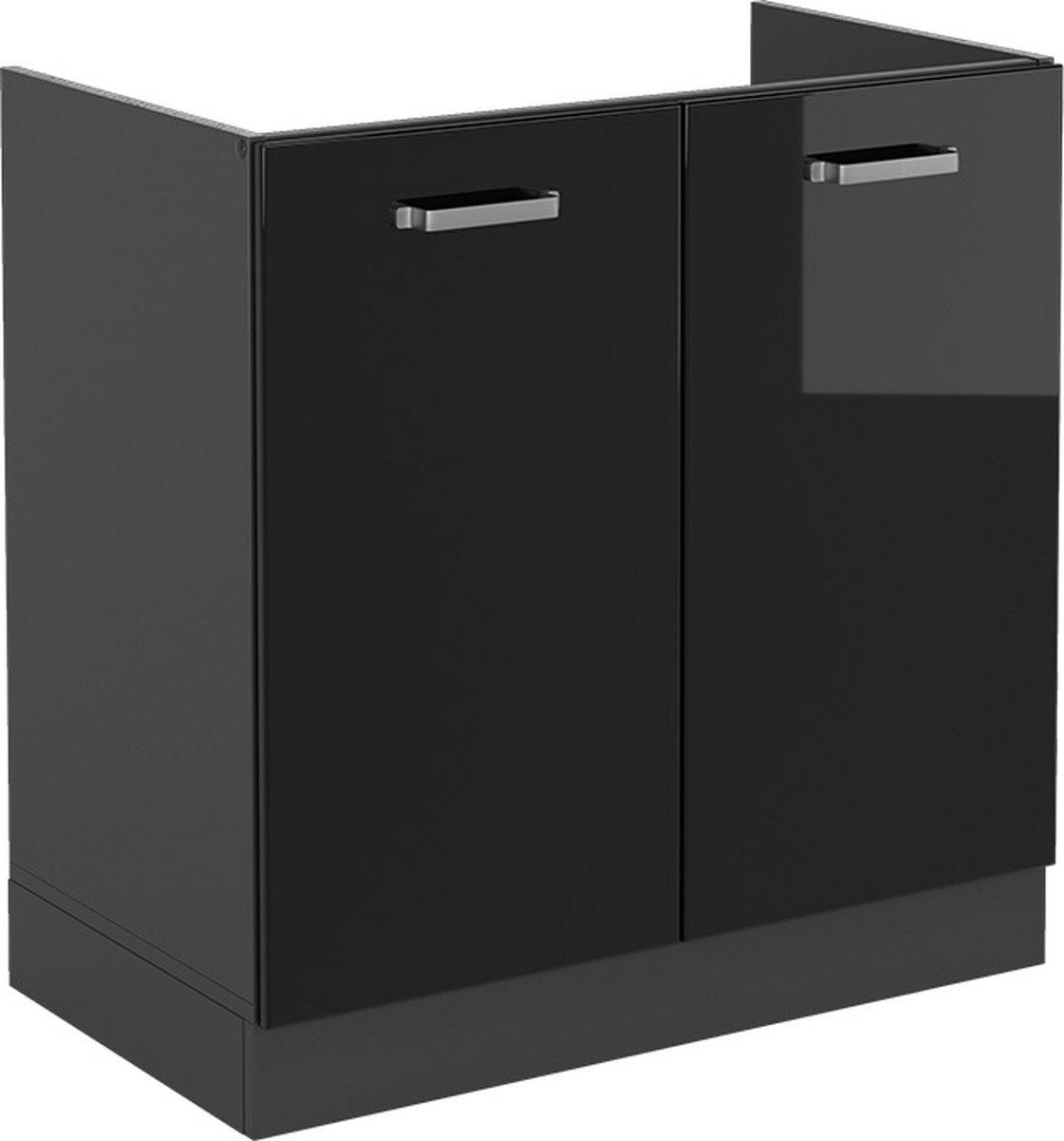 Vicco R-Line Wastafelkast – 80 cm zonder werkblad Zwart hoogglans