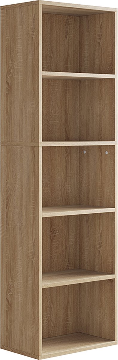 Vicco Bob Boekenrek – 40 x 132 cm met 5 compartimenten Sonoma