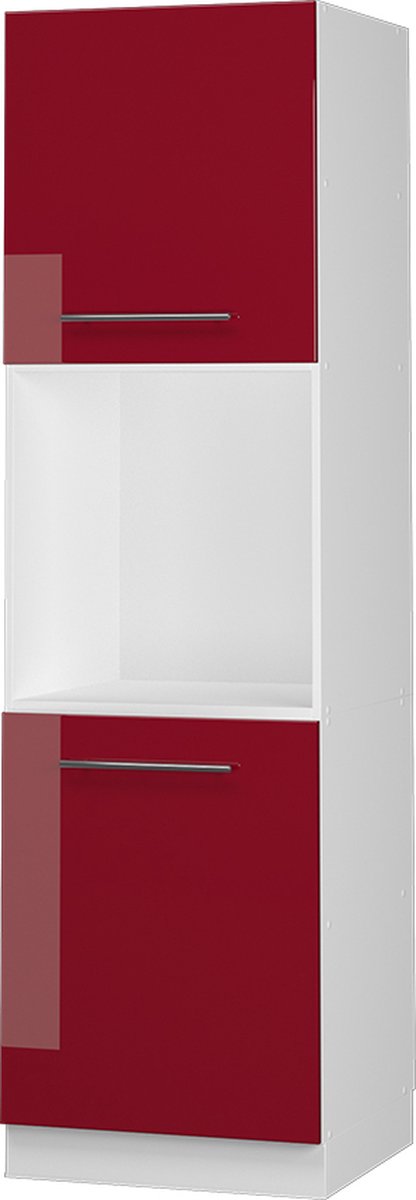 Vicco Fame-Line Ovenombouwkast – 60 cm met open kast Bordeauxrode hoogglans Bordeauxrode hoogglans/Wit