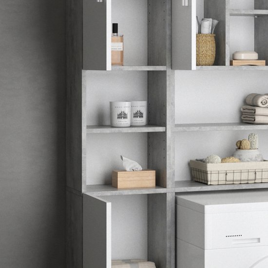Vicco meuble de rangement de salle de bain fyrk, bétonnoir, 33 x 185 cm