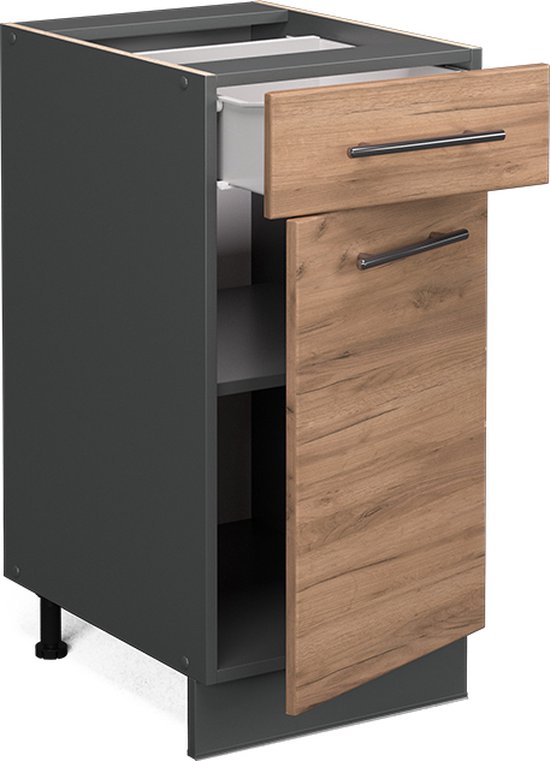 Vicco Fame- Line Cuisine - 40 cm, WB Anthracite Chêne puissant doré, WB Anthracite