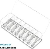 Organiseur de câble Vitasa - Boîte de câble transparente - Support de câble - Boîte de câble - Opbergbox de câble - Gestion des câbles - Acryl - Incl. 10 serre-câbles