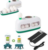 UniEgg™ Premium WonEgg Luxe Trein Broedmachine (Wit) Broedpakket voor eieren met ingebouwde schouwlamp, inclusief warmtemat en slimme voer- en drinkbak