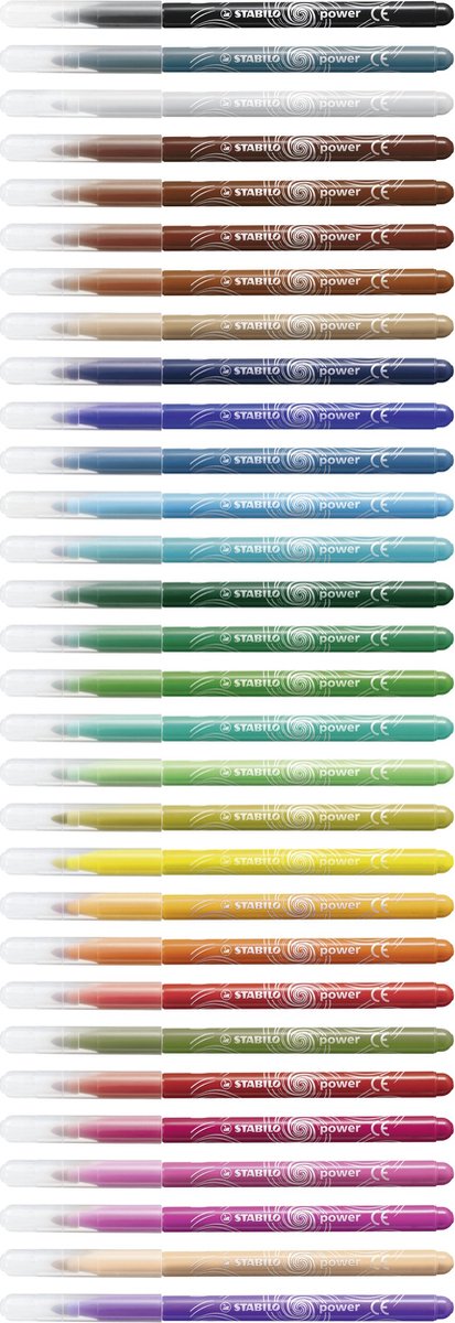 STABILO Power - Viltstift - Tot 8 Weken Zonder Dop - Etui Met 30 Kleuren — afbeelding 9