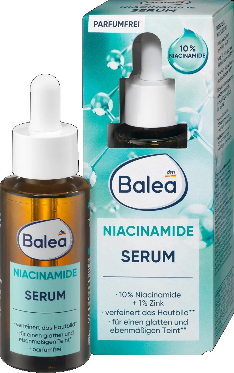 Goedkoopste Balea Niacinamide Serum - 10 Niacinamide - Serum Gezichtsverzorging - Poriën verkleinen - 30 ml