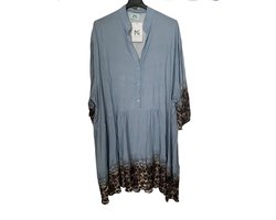 Dames Tuniek Jurk in grote maten onesize 44-54 blauw