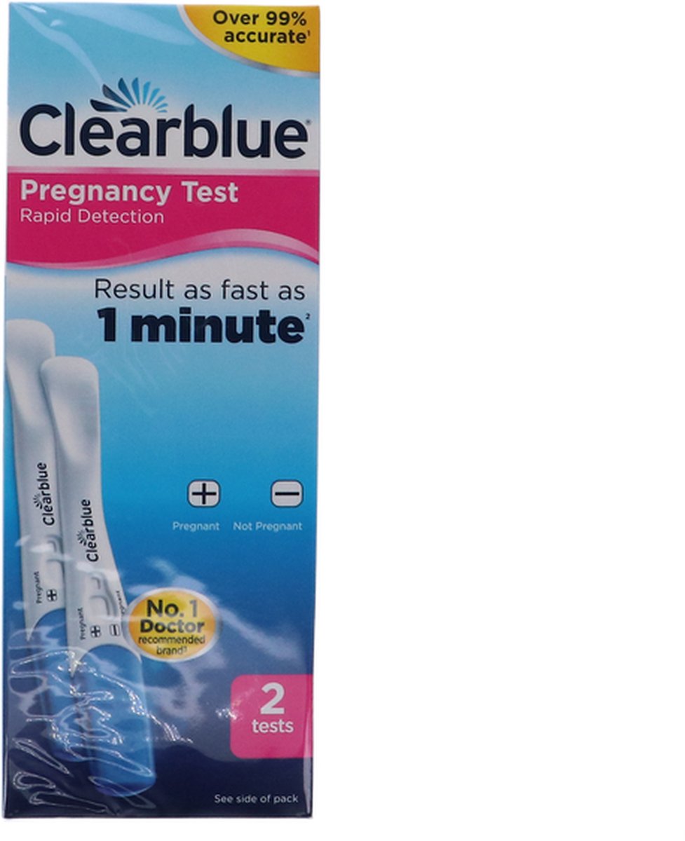 Goedkoopste Clearblue Zwangershapstest snelle detectie 2 stuks