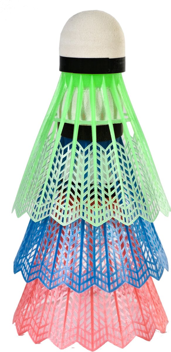 SportX Shuttles in Koker 3 Stuks Rood/Groen/Blauw