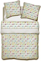 Snoozing Birds - Flanel - Dekbedovertrek - Eenpersoons - 140x200/220 cm + 1 kussensloop 65x65 cm - Multi kleur