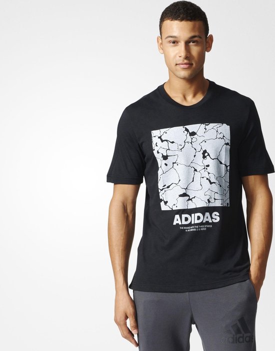 Adidas T'Shirt Structure - Heren - Zwart/Grijs Print - Maat S | bol.com