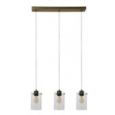 Light & Living Hanglamp  VANCOUVER 3L 65x12x18,5 cm  -  ant.brons-glas