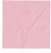 100 Luxe Vierkante enveloppen - 17x17 cm - Baby roze - 110 grms - 170x170 mm