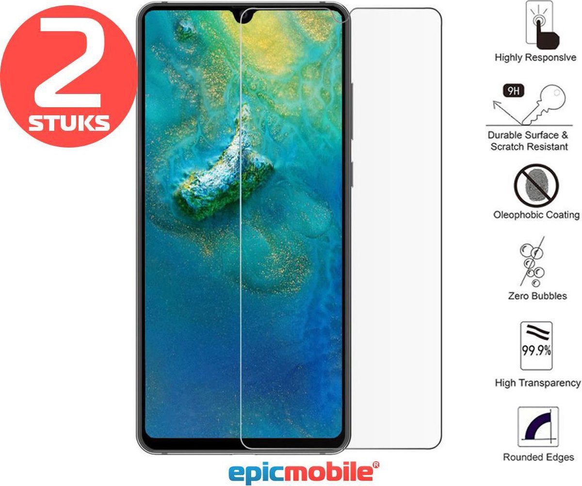 Screenprotector geschikt voor Huawei P Smart Plus 2019 2 Stuks Screenprotector - Tempered Glass - 2Pack voordeelbundel EPICMOBILE
