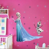 Disney Frozen Grote muur/ raam sticker Elsa en Olaf 78x65