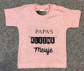 Baby shirt roze met opdruk Papa's kleine meisje maat 80