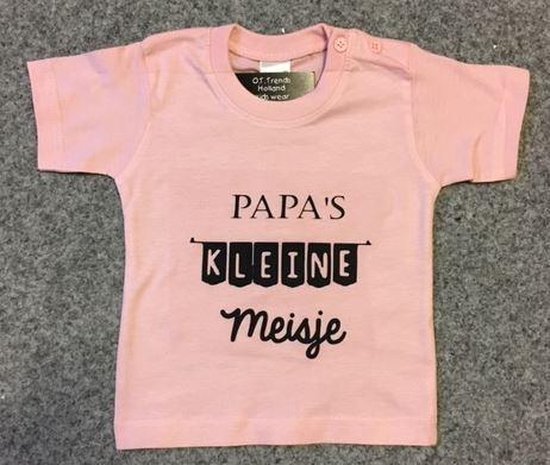 het internet Vrijgevig uitlokken Baby shirt roze met opdruk Papa's kleine meisje maat 80 | bol.com
