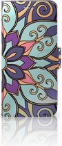 Geschikt voor Samsung S9 Bookcase Design Purple Flower