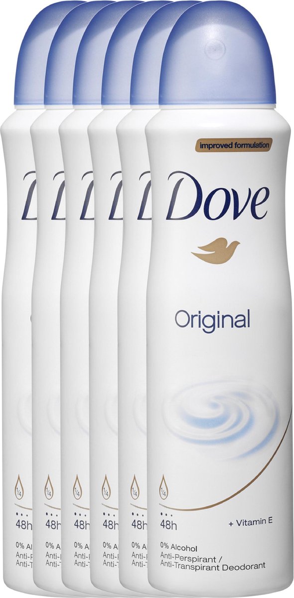 Goedkoopste Dove Original Women - 6 x 150 ml - Deodorant Spray - Voordeelverpakking
