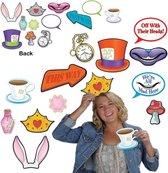 Foto prop set Alice in Wonderland dubbelzijdig 12 delig