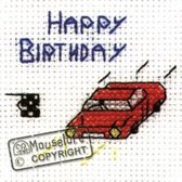 Mini Borduurpakketje Wenskaart - Happy Birthday - Mouseloft