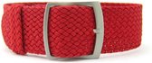 Premium Braided Perlon Strap - Geweven Perlon Horlogeband - Rood 16mm