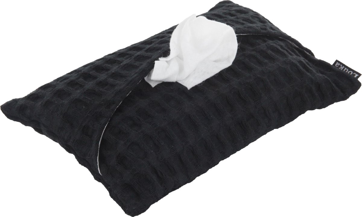 Louka hoes voor babydoekjes wafel zwart Louka hoes voor babydoekjes wafel zwart
