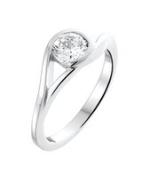 The Jewelry Collection Ring Zirkonia - zilverkleurig Gerhodineerd