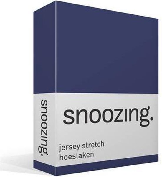 Snoozing Jersey Stretch - Hoeslaken - Lits-jumeaux - 200x200/220 cm - Navy