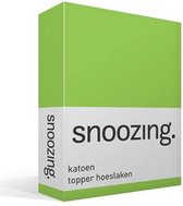 Snoozing - Katoen - Topper - Hoeslaken - Eenpersoons - 90x220 cm - Lime