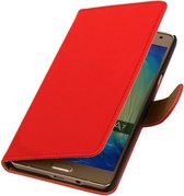 Rood Effen Booktype Samsung Galaxy A7 2015 Wallet Cover Hoesje