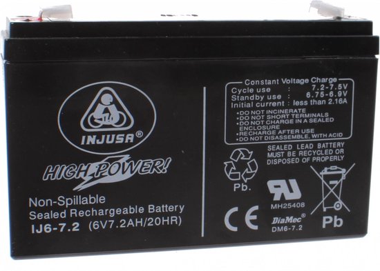 Batterie rechargeable Injusa haute puissance 6v-7,2 Ah noir | bol.com