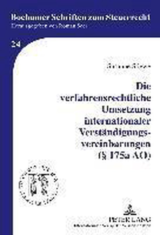 Die verfahrensrechtliche Umsetzung internationaler Verständ ... - cover