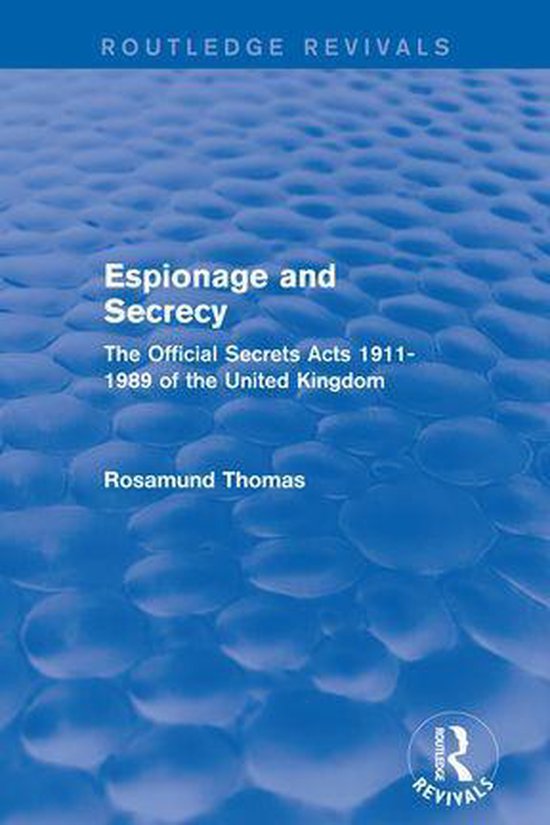 Routledge Revivals - Espionage and Secrecy (Routledge Reviva ... - cover