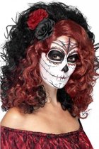 Day of the dead pruik met roos