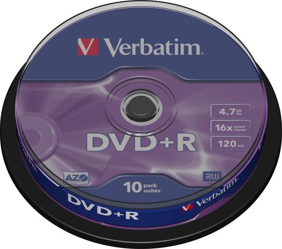 Verbatim 43498 DVD+R Matt Silver Schijven - 10 Stuks / Spindel