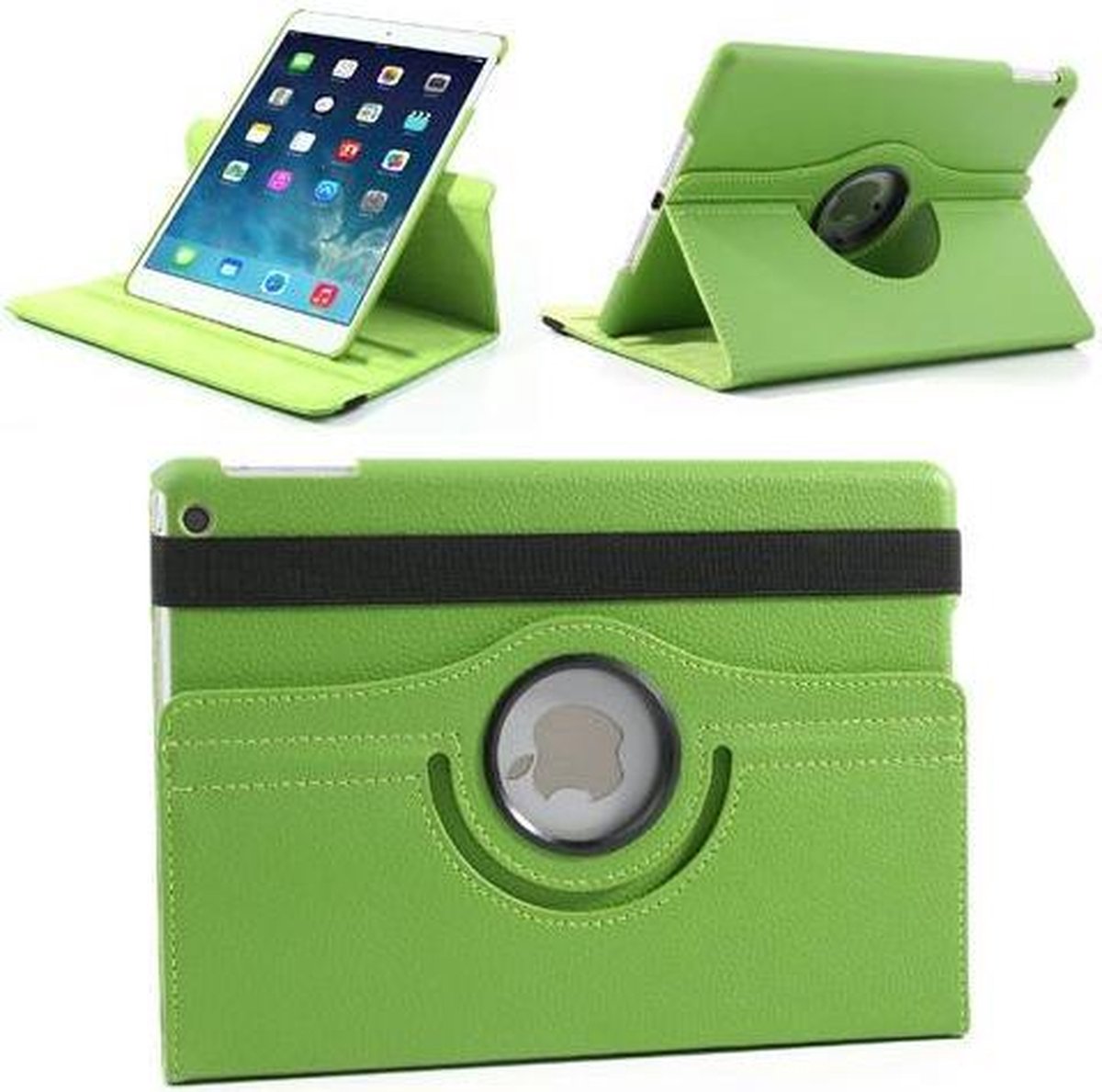 IPADAIR/AIR2/NEW IPAD 2017/2018 DRAAIBAAR GROEN + stylus pen
