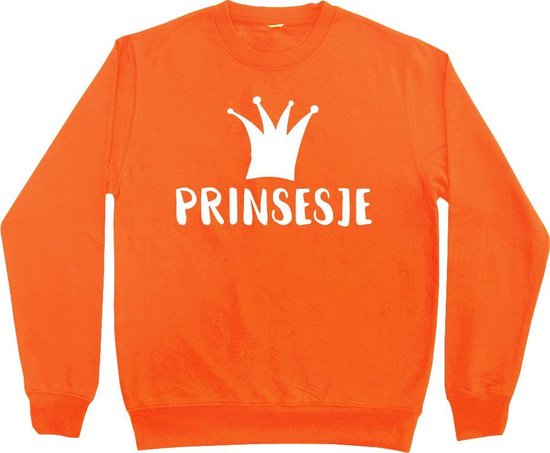 Oranje sweater Koningsdag | Prinsesje | Maat 98-104 | bol.com