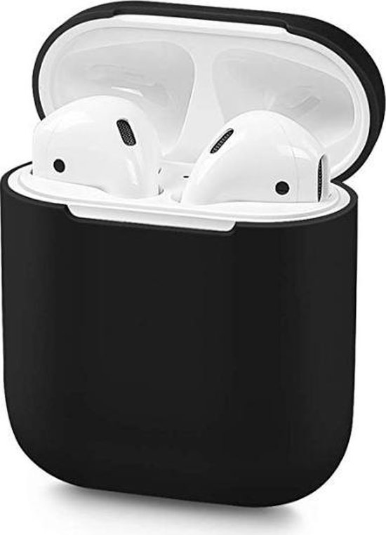 Airpods Case - Silicone Cover - Hoesje voor Apple Airpods - Zwart - WISEQ