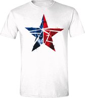 Captain America - Cracked Star T-Shirt T-Shirt - Wit - L