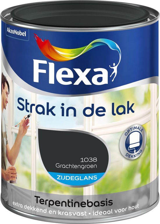 Flexa Strak In De Lak Zijdeglans 1038 Grachtengroen 0,75 L |