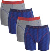 Vinnie-G boxershorts Flame Blue Print Grey 4-pack S