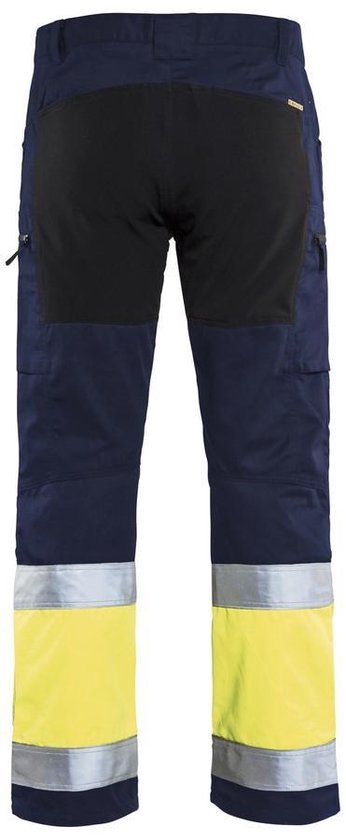 Blåkläder 1551-1811 Pantalon de travail extensible haute visibilité bleu marine / jaune taille 150