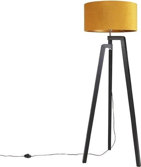 Doorzichtig Negen naakt QAZQA puros - Landelijkee Vloerlamp | Staande Lamp met kap - 1 lichts - H  1510 mm -... | bol.com